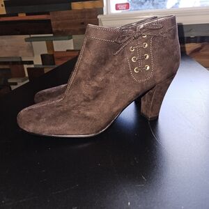 Aerology brown faux suede ankle boots